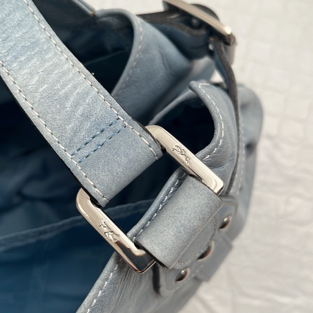 Longchamp Idole light blue leather vintage satchel bag - Picture 14 of 16